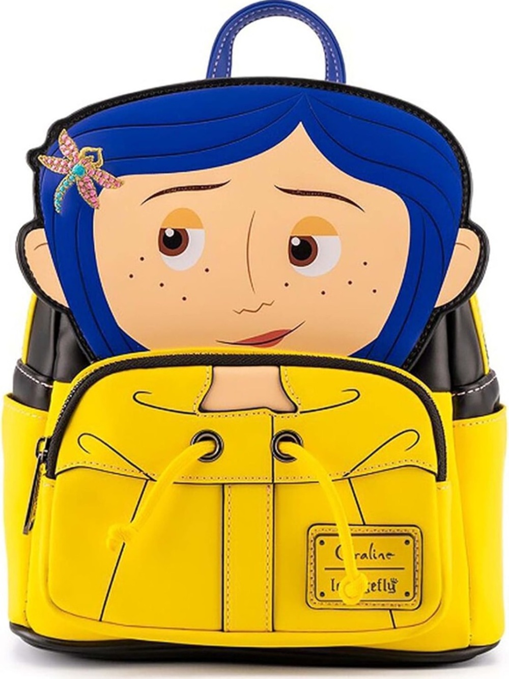 Loungefly Coraline Blue & Yellow Character Mini Backpack